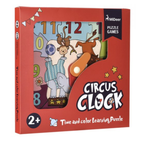 Hodiny Bláznivý cirkus puzzle 12 dielikov