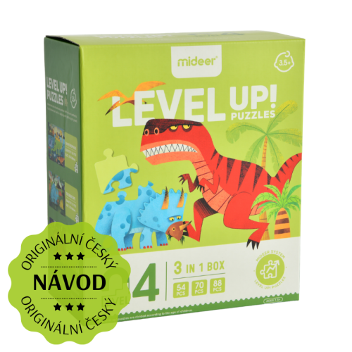 LEVEL UP! 04 - Dinosaury puzzle 3v1 verzia 2022